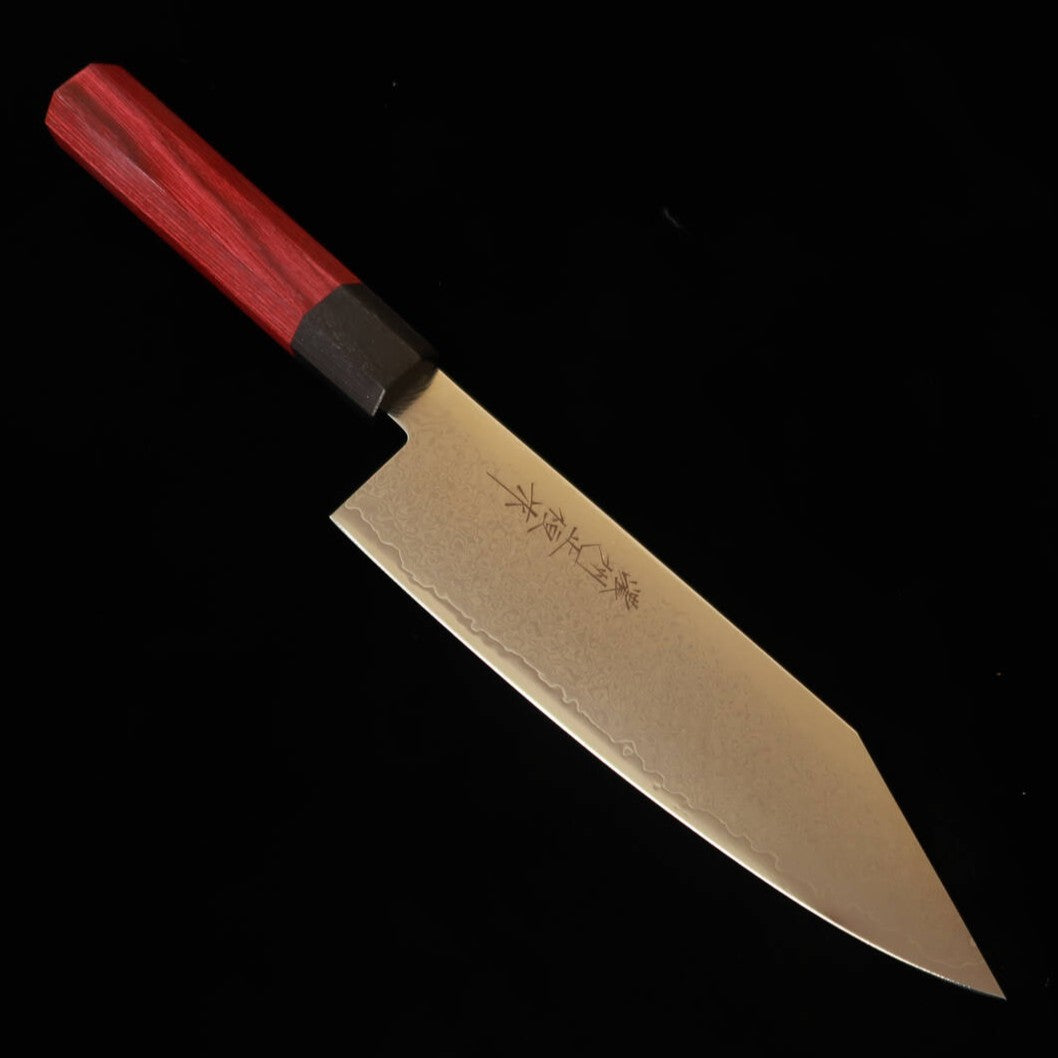 V.ROAD  濃州正恒作 Nosyu Masatsune 切付 VG10 全面ダマスカス 積層強化合板柄 赤×黒（180mm）