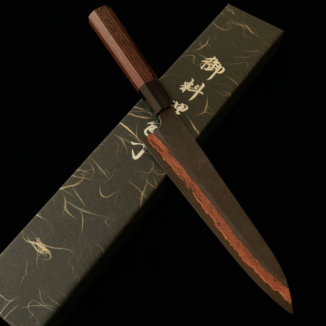 Shoshin Yorokobi SLD Gyuto noirci, manche en wengé (240 mm)