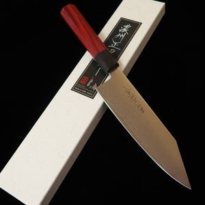 V.ROAD  濃州正恒作 Nosyu Masatsune 切付 VG10 全面ダマスカス 積層強化合板柄 赤×黒（180mm）