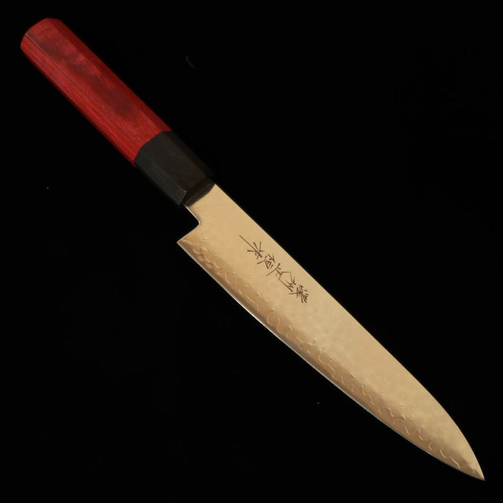 V.ROAD  濃州正恒作 Nosyu Masatsune ペティ VG10 全面ダマスカス 積層強化合板柄 赤×黒（150mm）