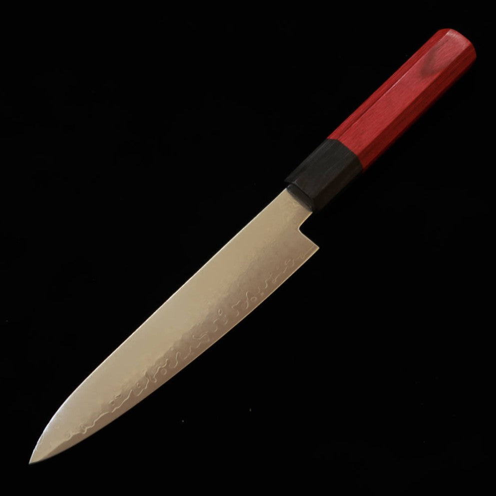 V.ROAD  濃州正恒作 Nosyu Masatsune ペティ VG10 全面ダマスカス 積層強化合板柄 赤×黒（150mm）