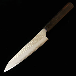 NIGARA Nito Hamono Tanrensho Petty SG2 pulido, acabado martillado, mango integral de ébano (150 mm)
