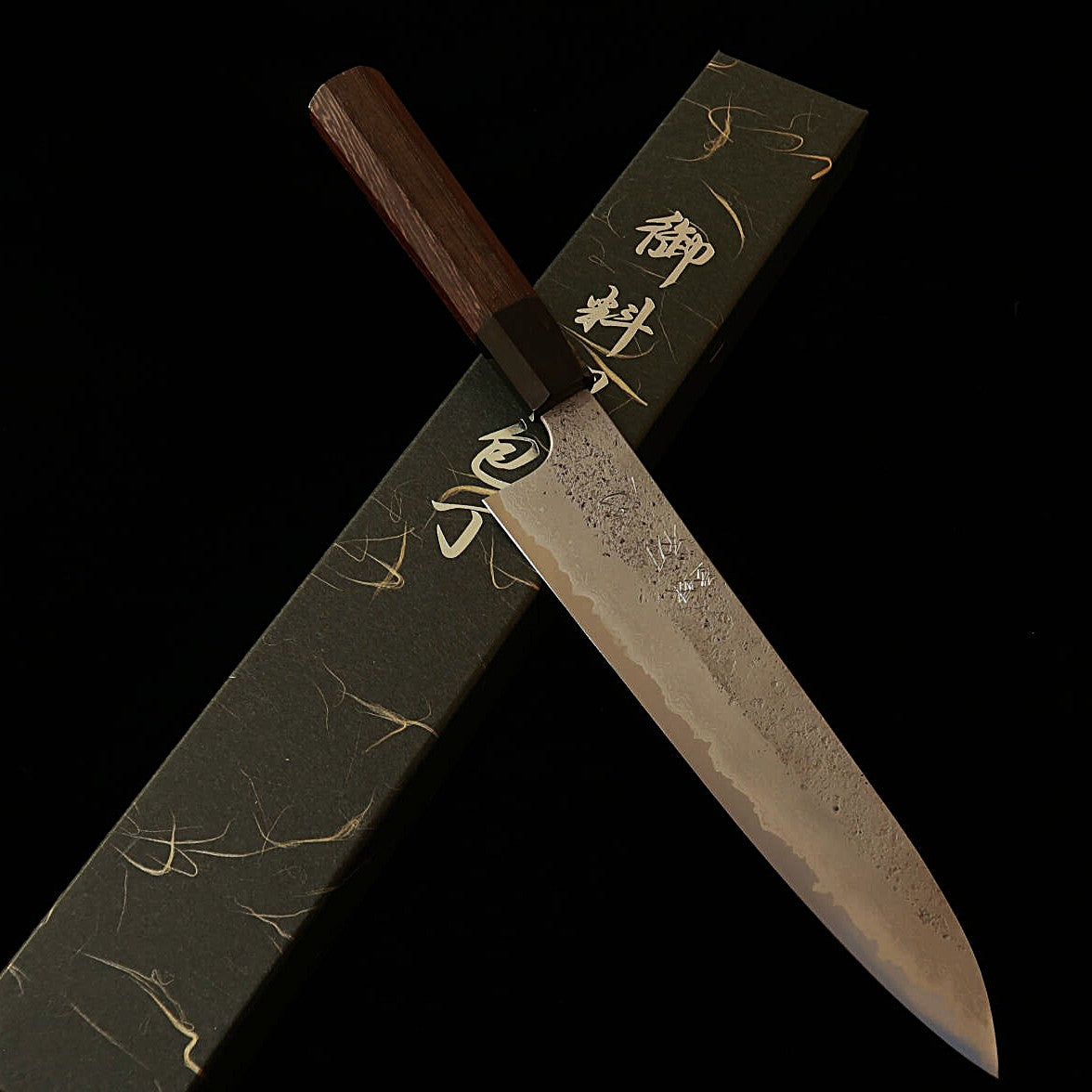 Hatsukokoro Ryusui Aogami No. 2 Nashiji Damascus Gyuto with Wenge Handle (240mm)