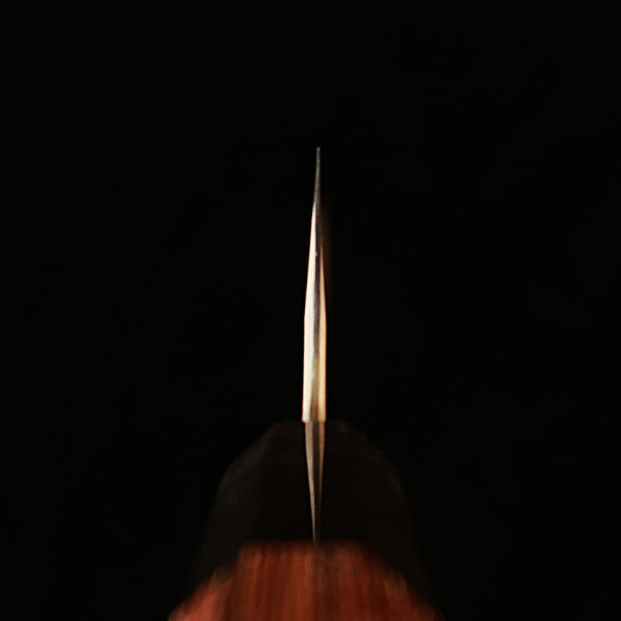 Hatsukokoro Aogami No. 2 Damascus Steel Knife, Blackened Finish, Wendtwood Handle (240mm)