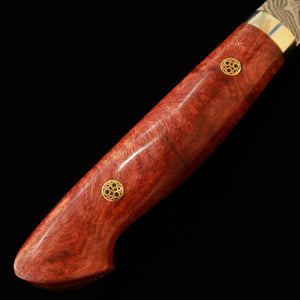 NIGARA Forge – Couteau Kirituke Nakiri SG2 Damas sombre, manche en bois de ronce de bouleau (180 mm)