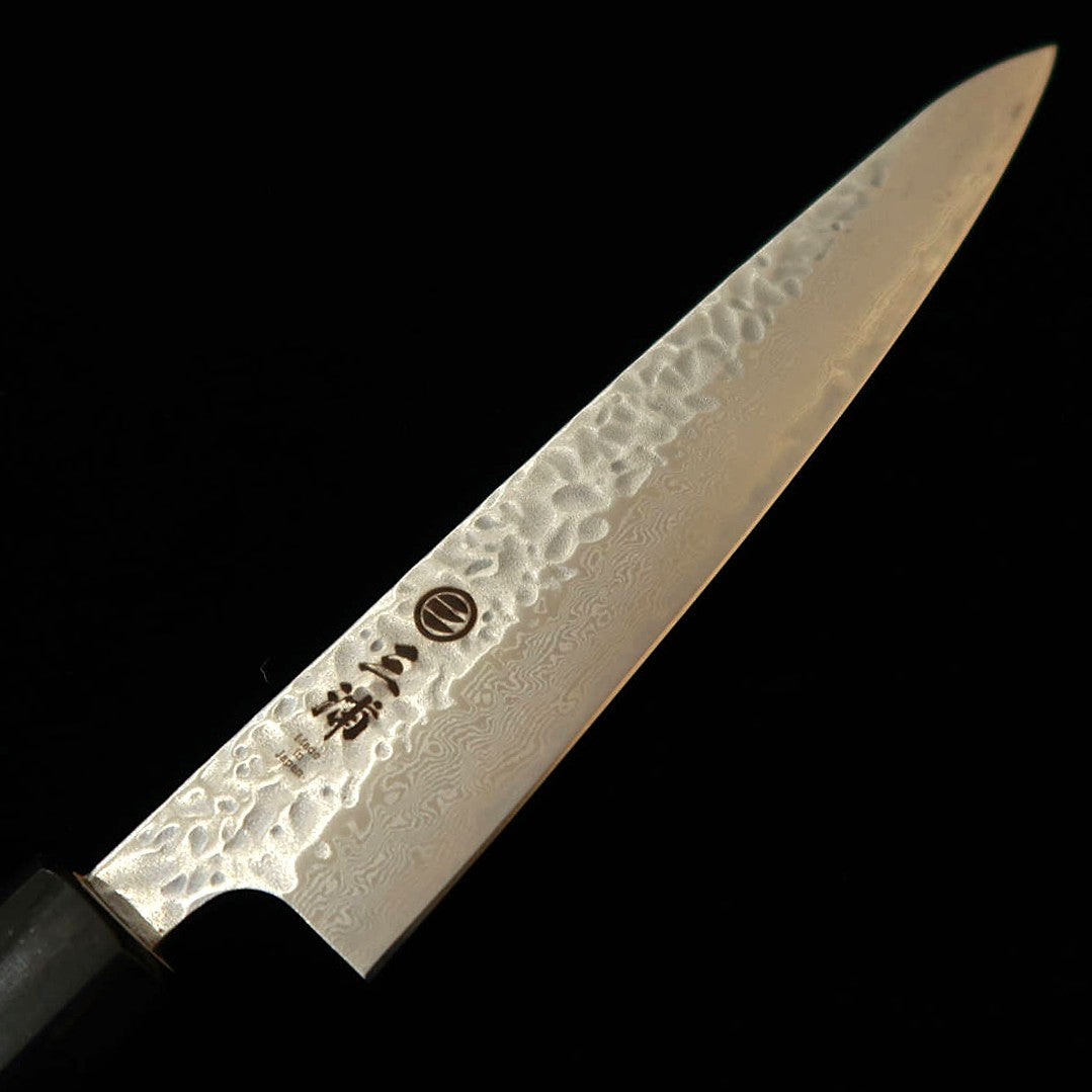 MIURA 三浦 petty AUS10 damasco mate, martillado, mango octogonal de magnolia y cuerno (150 mm)