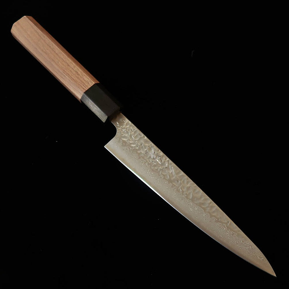 三浦MIURA ペティ AUS10 鎚目 ダマスカス  ウォールナット八角柄（150mm）