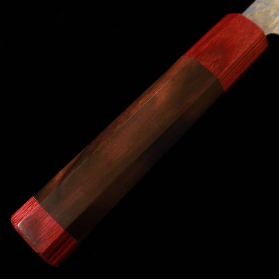 STYLE-K Makoto Kurosaki Petty Knife, Flame Kaen, Coreless Damascus with Hammered Ebony Octagonal Handle (135mm)