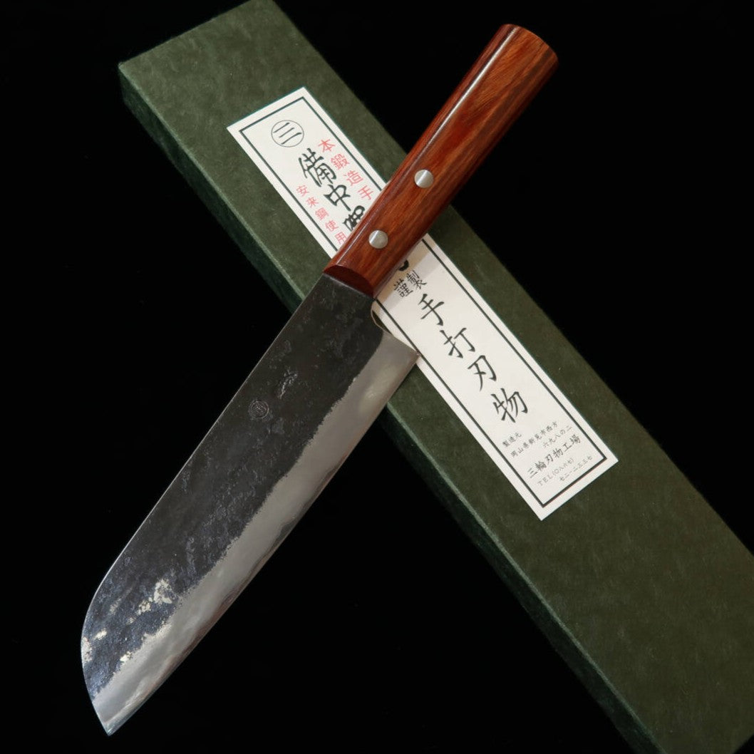 三輪刃物 MIWAHAMONO 菜切三徳型 青紙1号 ステンレス割込 割柄 （165mm）