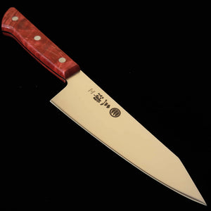 三浦MIURA 切付三徳 ステンレス レッドスタビライズウッドハンドル（160mm）