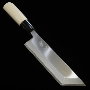 MIURA Edo-gata unagisaki (cuchillo para anguila tipo Edo) Shirogami #2 mango de búfalo y magnolia (165 mm)