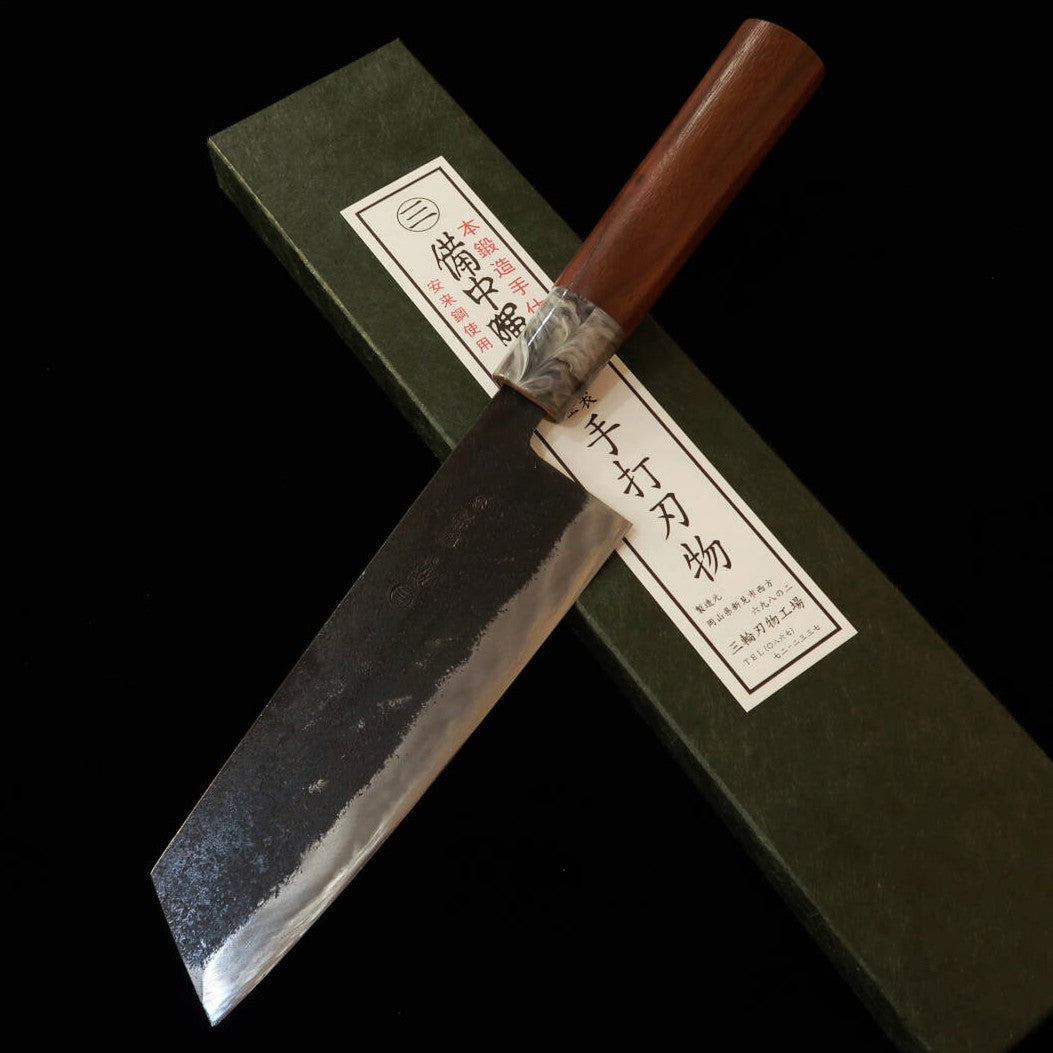 Cuchillo Miwahamono MIWAHAMONO tipo bunka para verduras, acero Aogami #1, mango de castaño (170 mm)
