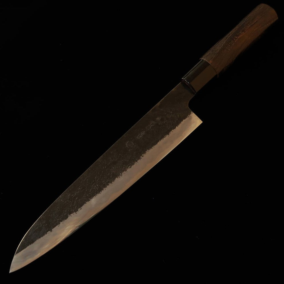 Miwa Hamono Sujihiki (boning knife) - Aogami No. 1 steel, roasted chestnut wood handle (210mm)