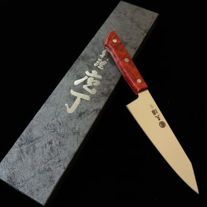 三浦MIURA 切付三徳 ステンレス レッドスタビライズウッドハンドル（160mm）
