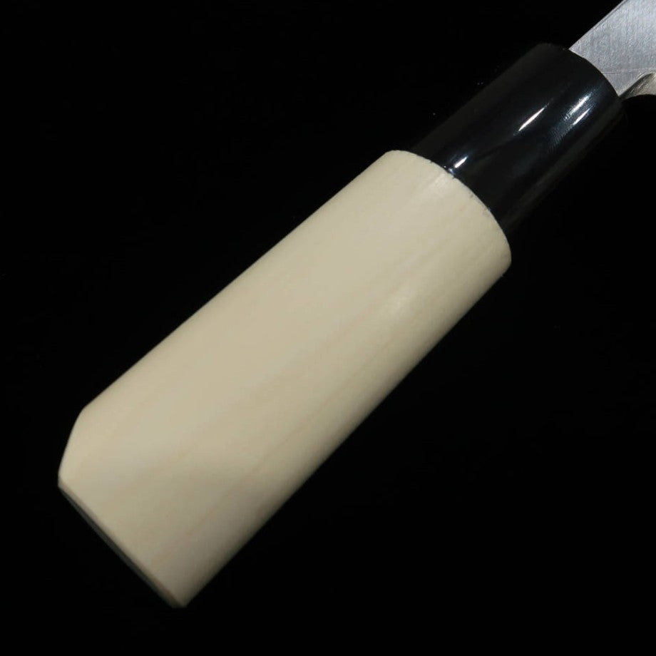 MIURA Edo-gata unagisaki (cuchillo para anguila tipo Edo) Shirogami #2 mango de búfalo y magnolia (165 mm)