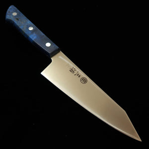 MIURA Kiritsuke Santoku, Stainless Steel, Blue Stabilized Wood Handle (160mm)