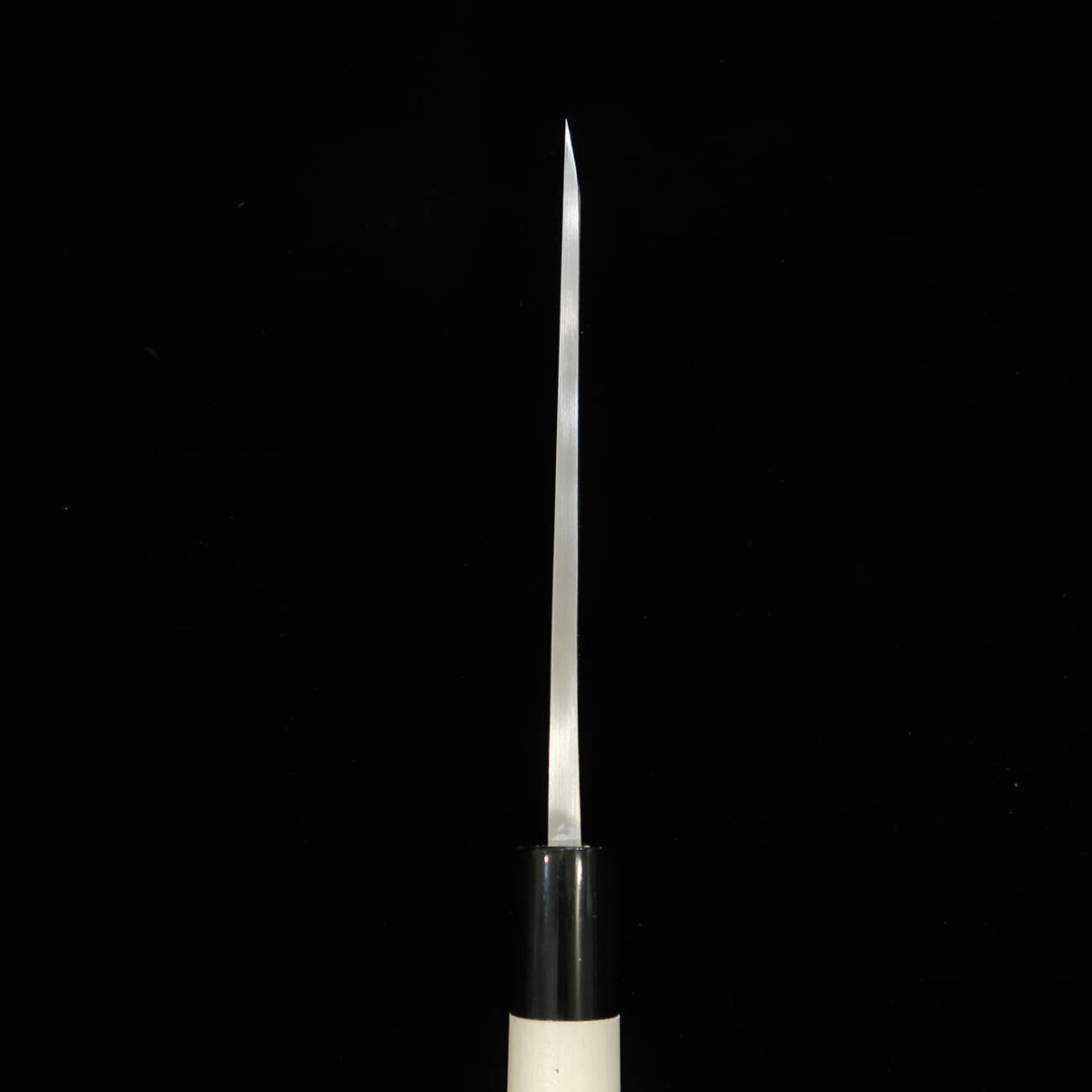 MIURA Edo-gata unagisaki (cuchillo para anguila tipo Edo) Shirogami #2 mango de búfalo y magnolia (165 mm)
