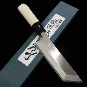 MIURA Edo-gata unagisaki (cuchillo para anguila tipo Edo) Shirogami #2 mango de búfalo y magnolia (165 mm)