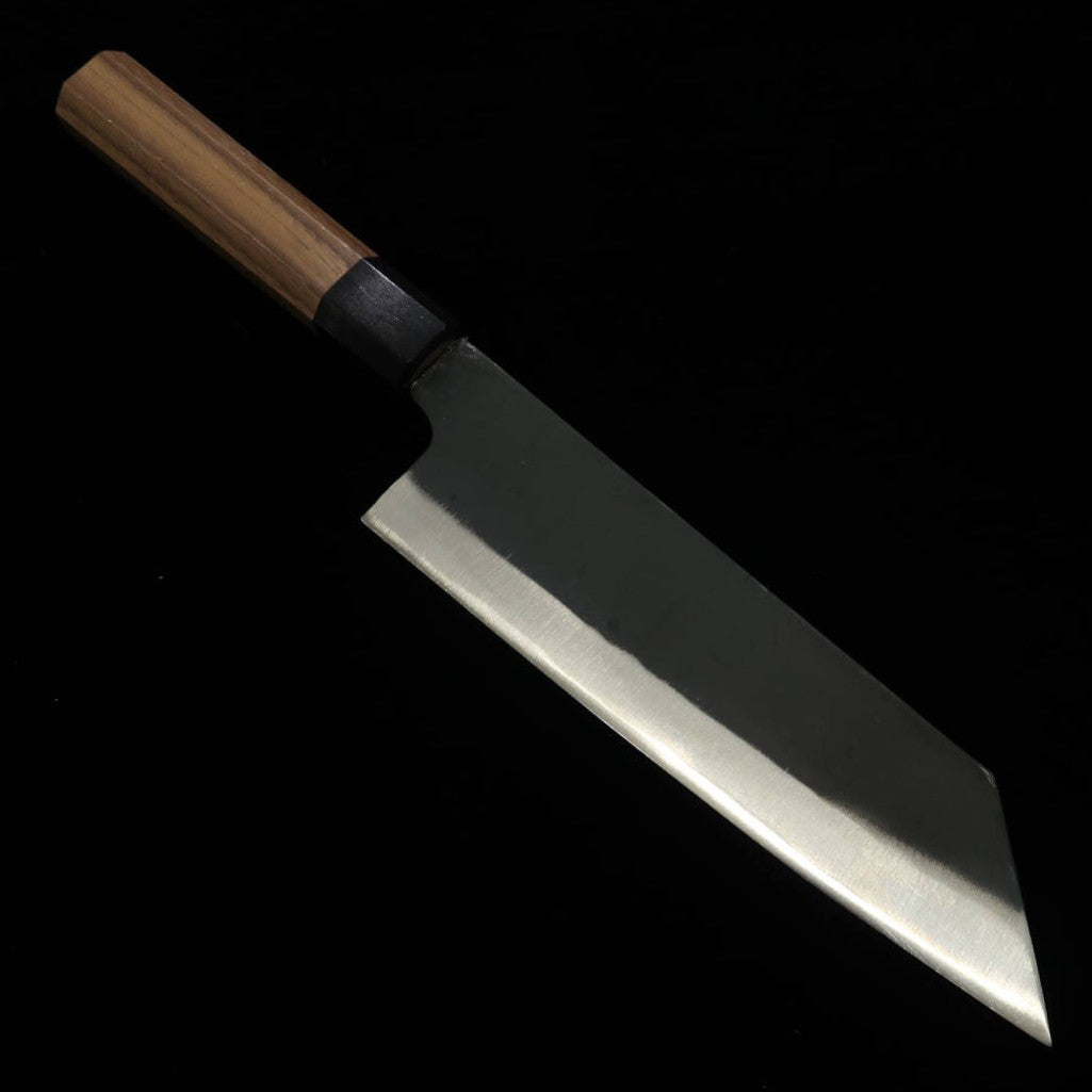 MIURA Bunka, acier bleu n°1, finition noire, manche octogonal en noyer (190 mm)