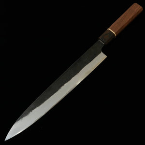 Miura Genbu Shirogami No. 2 Black Sujihiki Slicer with Walnut Octagonal Handle (225mm)