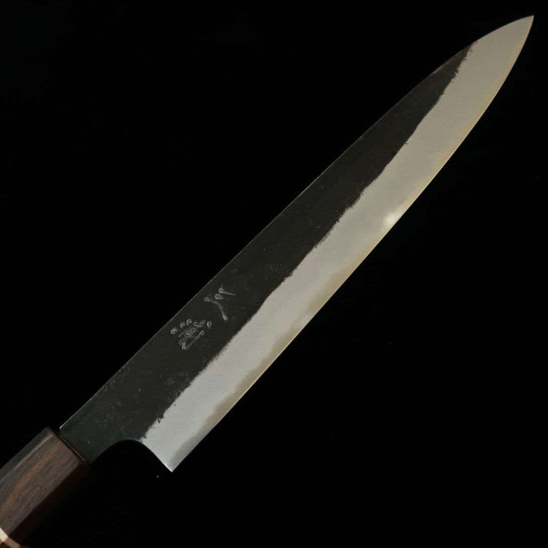 Miura Genbu Shirogami No. 2 Black Sujihiki Slicer with Walnut Octagonal Handle (225mm)