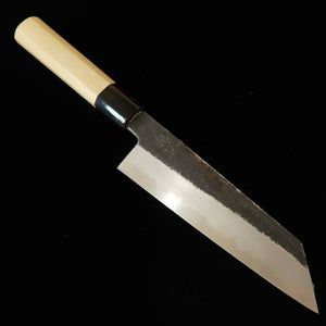 Sakai Kikumori Kikuzuki Black Kiritsuke Santoku Shirogami No. 2 Magnolia Octagonal Handle (180mm)
