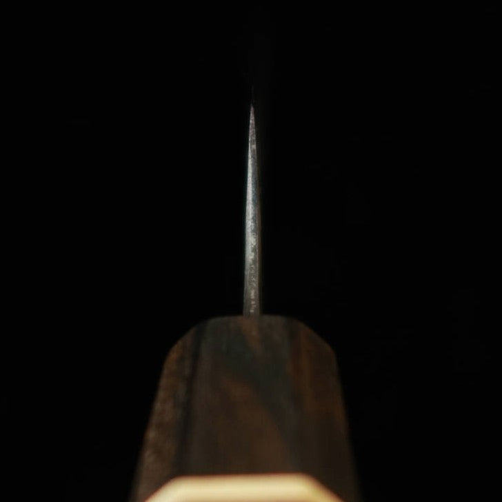 Miura Genbu Shirogami No. 2 Black Sujihiki Slicer with Walnut Octagonal Handle (225mm)