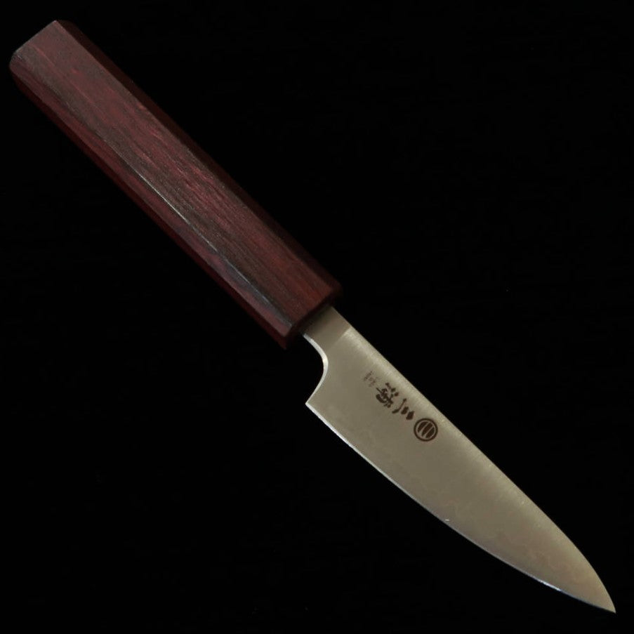 Miura Petty Knife, Ginsan, Polished, Purple Handle (80mm)