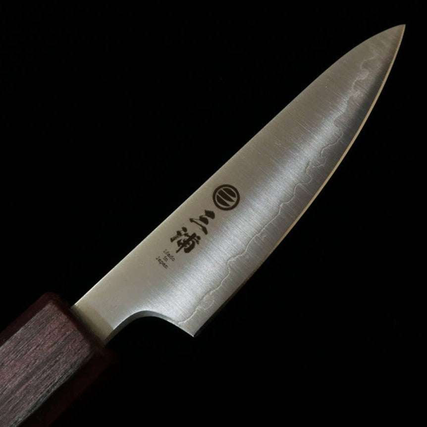 Miura Petty Knife, Ginsan, Polished, Purple Handle (80mm)