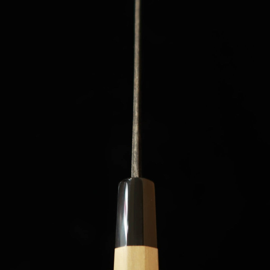 堺菊守SAKAIKIKUMORI 菊月 黒 切付三徳 白紙二号 朴八角柄（180mm）