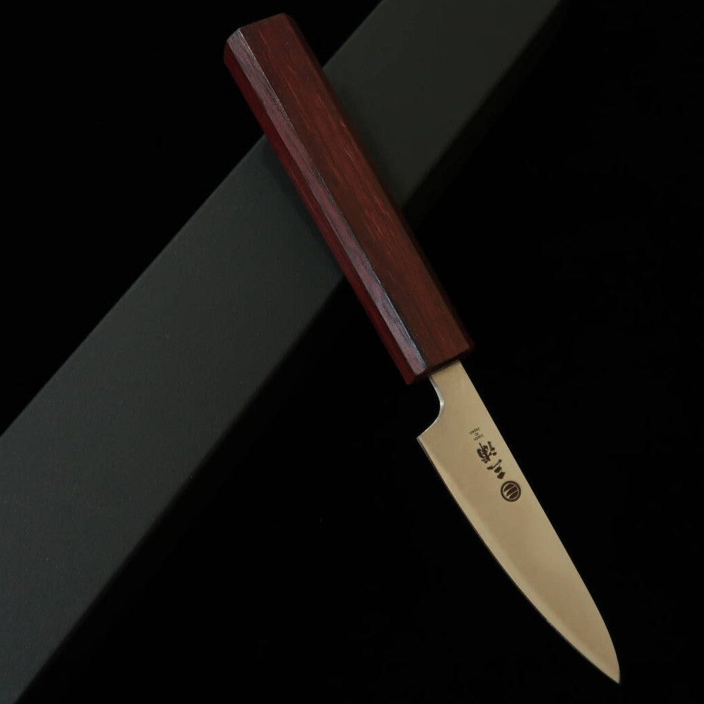 Miura Petty Knife, Ginsan, Polished, Purple Handle (80mm)