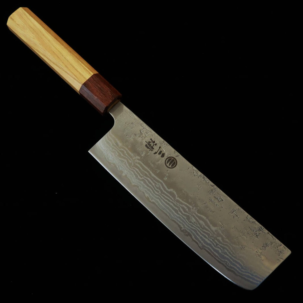 Miura MIURA Nakiri Acier suédois Damas Nashiji Manche en orme (165 mm)