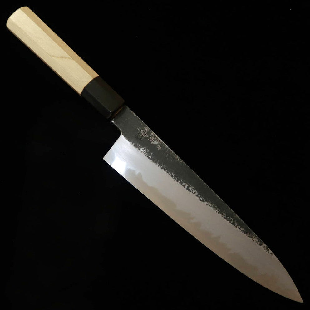 堺菊守SAKAIKIKUMORI 菊月 黒 牛刀 白紙二号 黒打ち 朴八角柄（210mm）