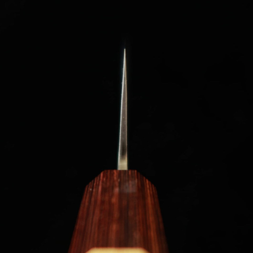 Miura Santoku knife, forged blue paper with a satin finish and a keyaki wood handle (165mm)