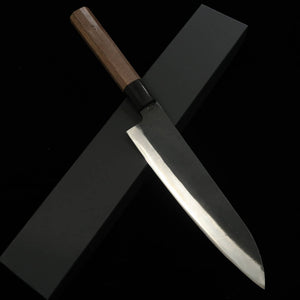 MIURA Gyuto Aogami Nº1, acabamento kuro-uchi, cabo octogonal de nogueira (210mm)