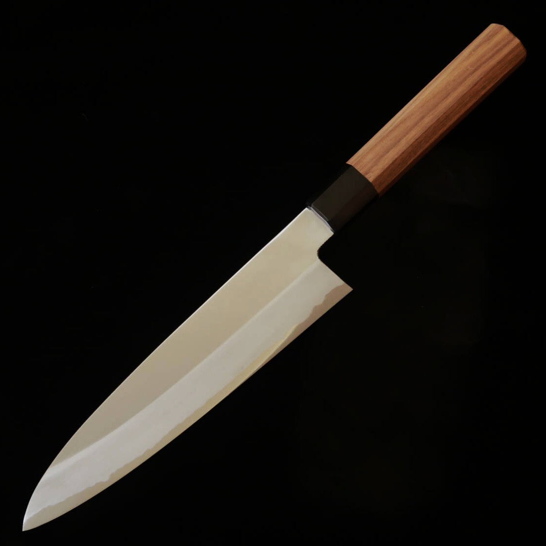 KAGEKIYO Gyuto japonais Shirogami n°2 Manche octogonal en noyer (210 mm)
