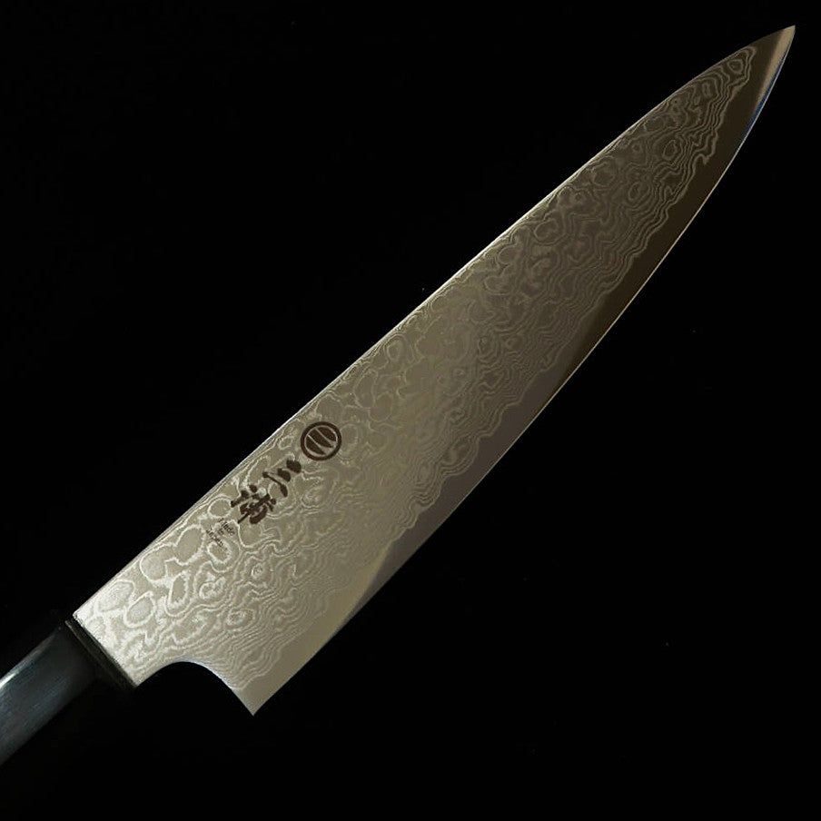 Miura Petty Knife ZA18 Damascus with Ebony Octagonal Handle (150mm)
