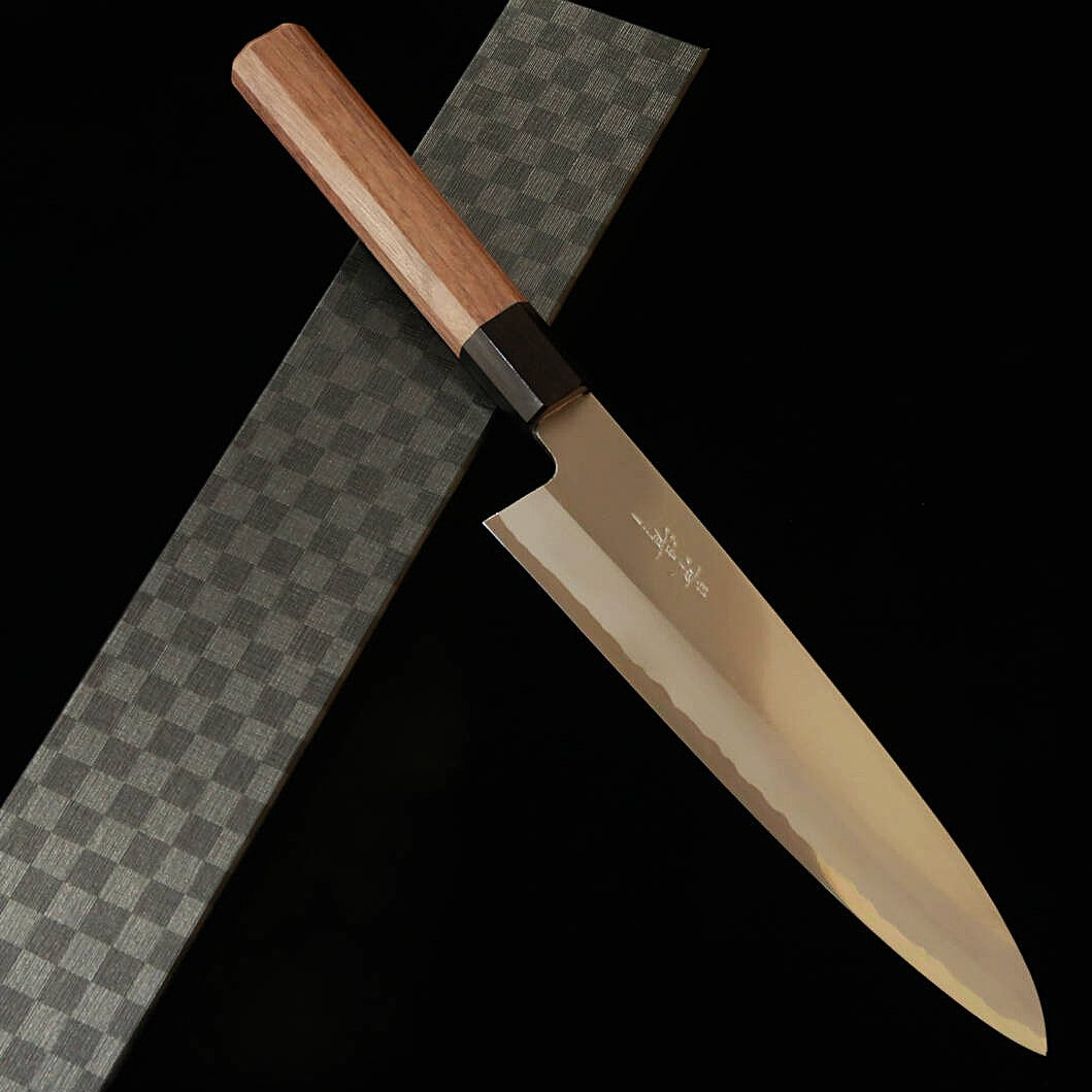 KAGEKIYO Gyuto japonais Shirogami n°2 Manche octogonal en noyer (210 mm)