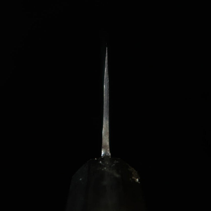 Miura Chef's Knife, Blue Paper No. 1, Stainless Steel Clad, Black Finish, with Paulownia Octagonal Handle (210mm)