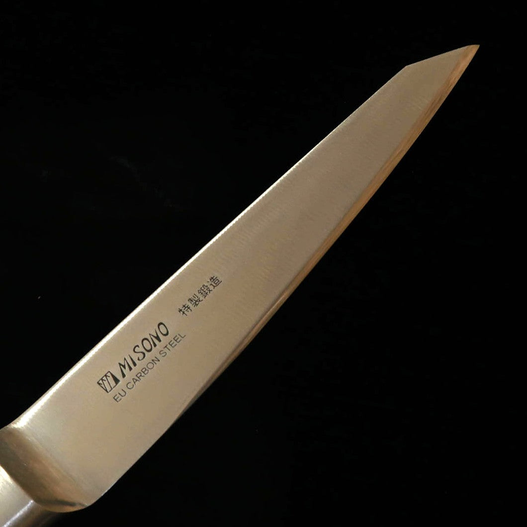 MISONO Desossador tipo redondo, aço carbono europeu, cabo laminado preto (145 mm)
