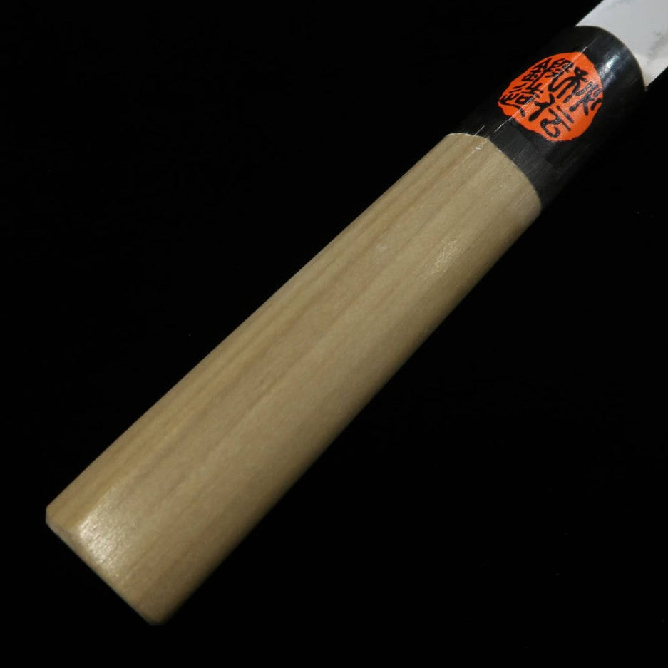 Tanaka Kazuyuki Hamono Seisakusho SHIGEKI TANAKA nakiri VG10 damasco, mango de magnolia con virola de cuerno de búfalo en forma de castaña (170 mm)