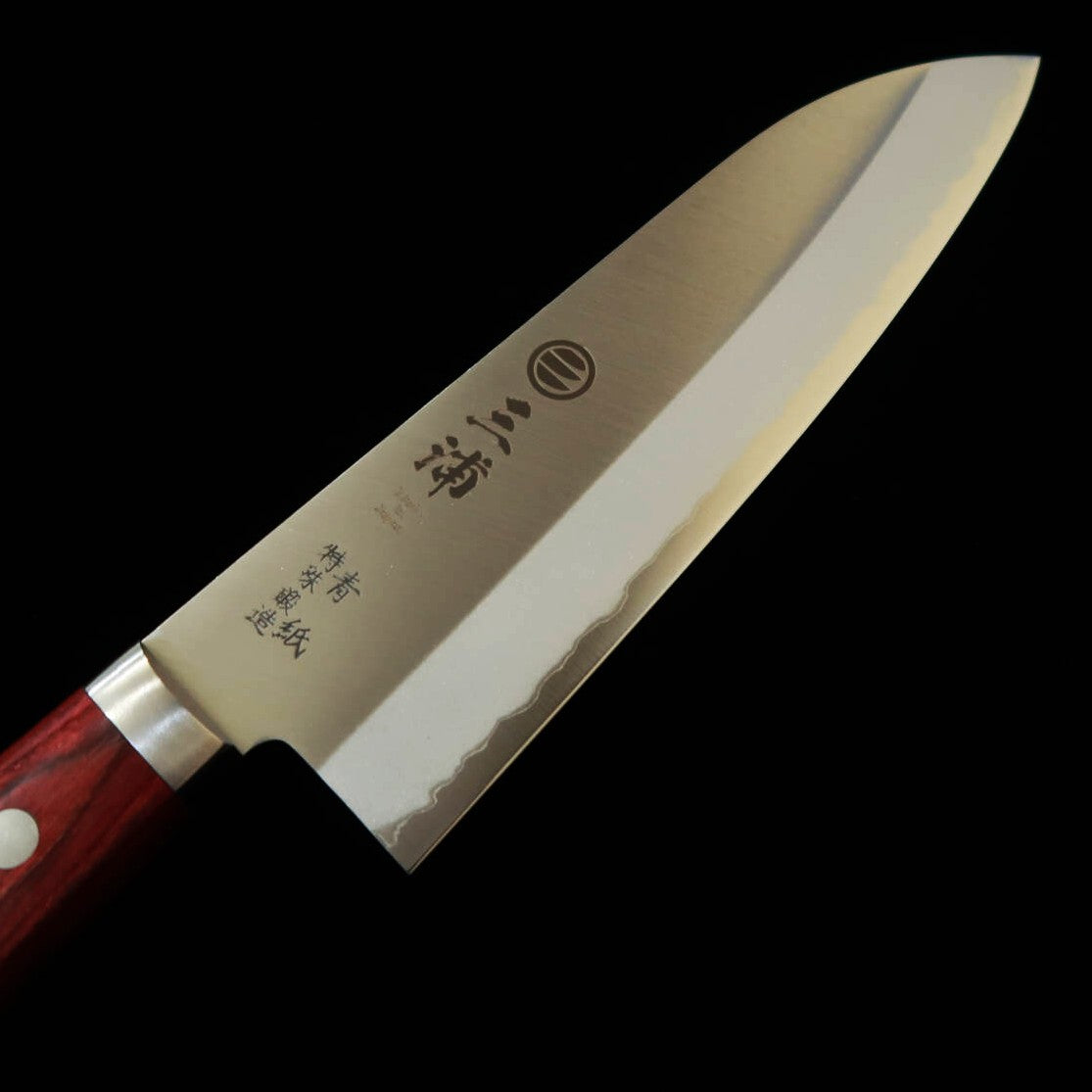 Miura Santoku knife, blue paper, wine handle (165mm)