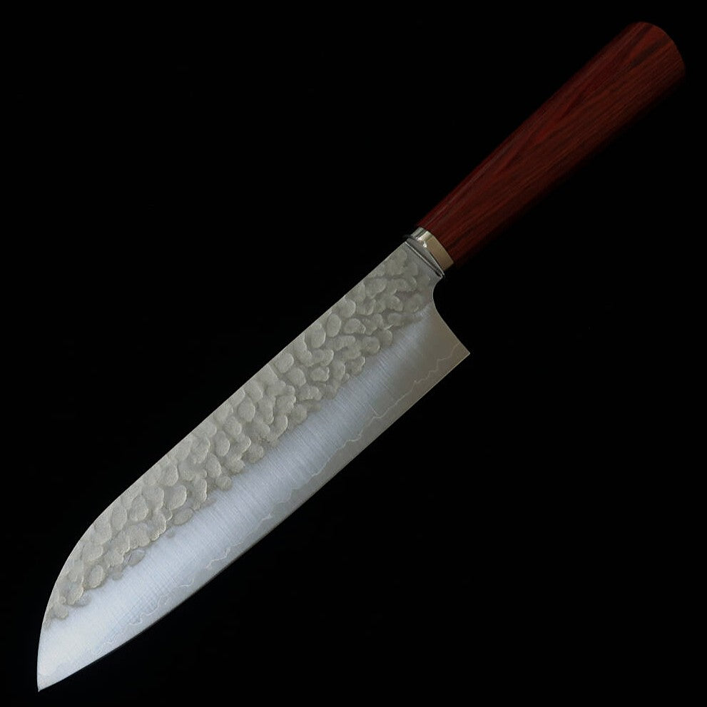 Miura Santoku VG10 Hammered Finish Red Laminated Wood Handle (165mm)