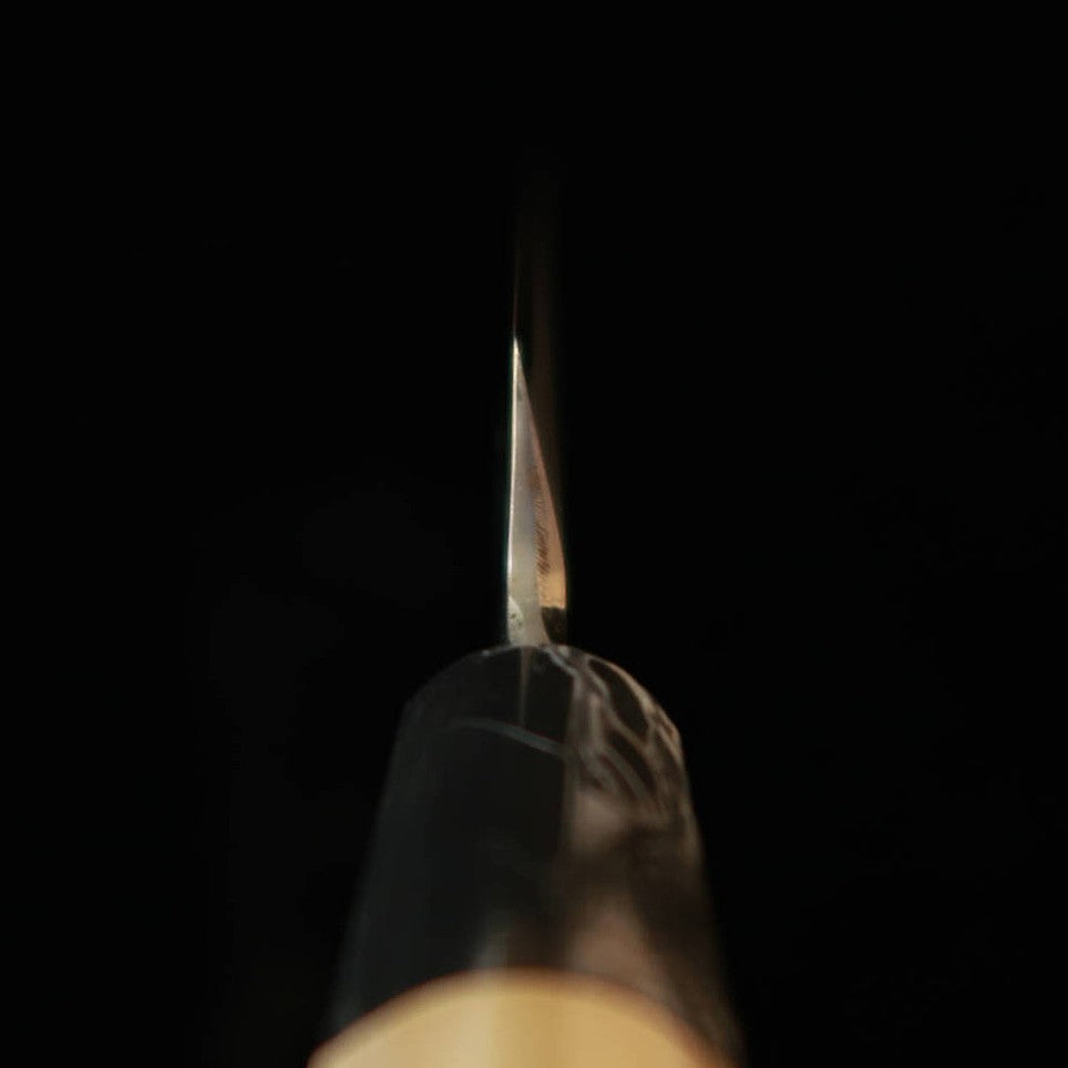 酔心 SUISIN 伝承 富樫憲治作 柳刃 左利き用 白紙一号 鏡面 朴六角半丸柄 朴鞘付き（270mm）