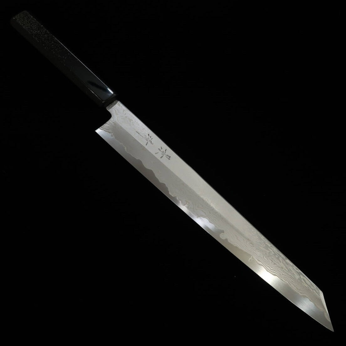 Kagekiyo KAGEKIYO Kiritsuke Sujihiki japonés Acero Azul nº1 Damasco, mango hira-me (270 mm)