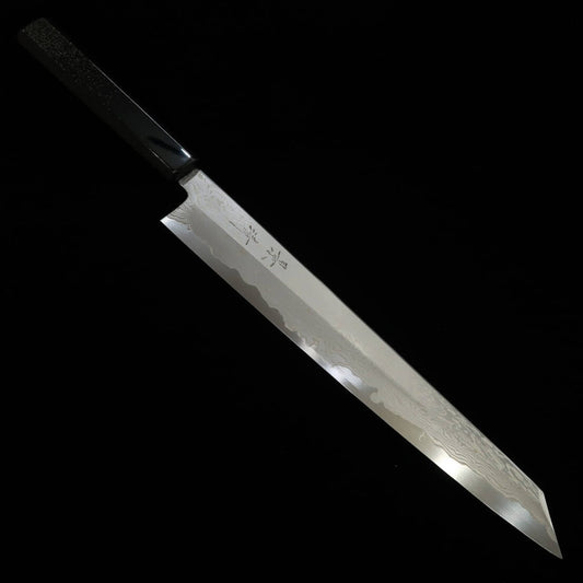 Kagekiyo KAGEKIYO Kiritsuke Sujihiki japonés Acero Azul nº1 Damasco, mango hira-me (270 mm)