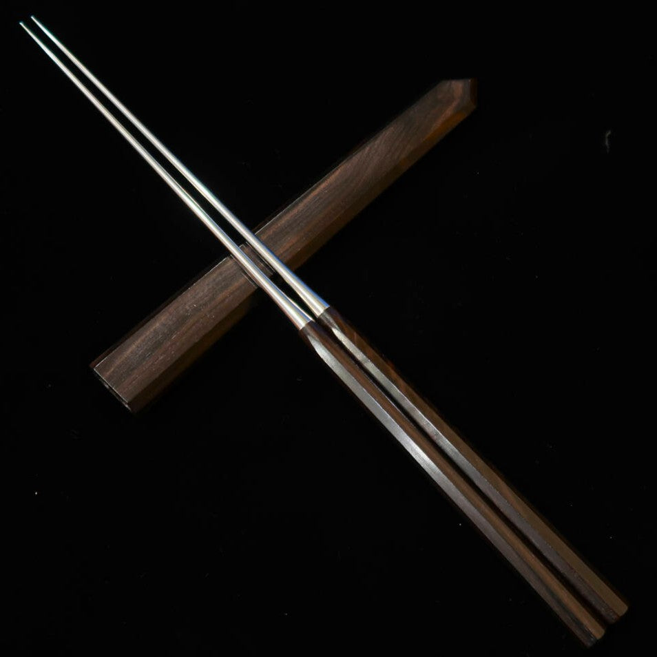 三浦 MIURA 盛箸 黒檀柄 鞘付き （150/180mm）