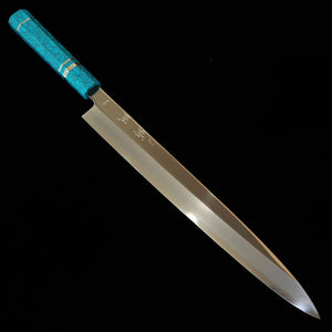 MIURA Obidama Yanagiba, VG10 Mirror Polish with Custom Turquoise Handle (300mm)