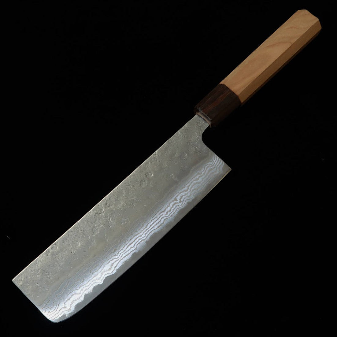 Nakiri MIURA 440C Nashiji Damasco mango de sakura octogonal (165mm)