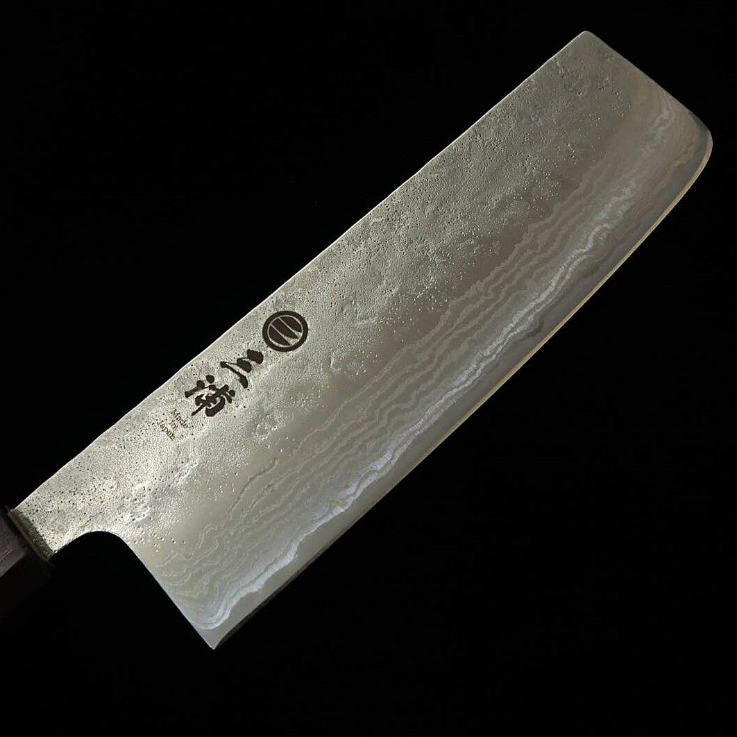 Nakiri MIURA 440C Nashiji Damasco mango de sakura octogonal (165mm)